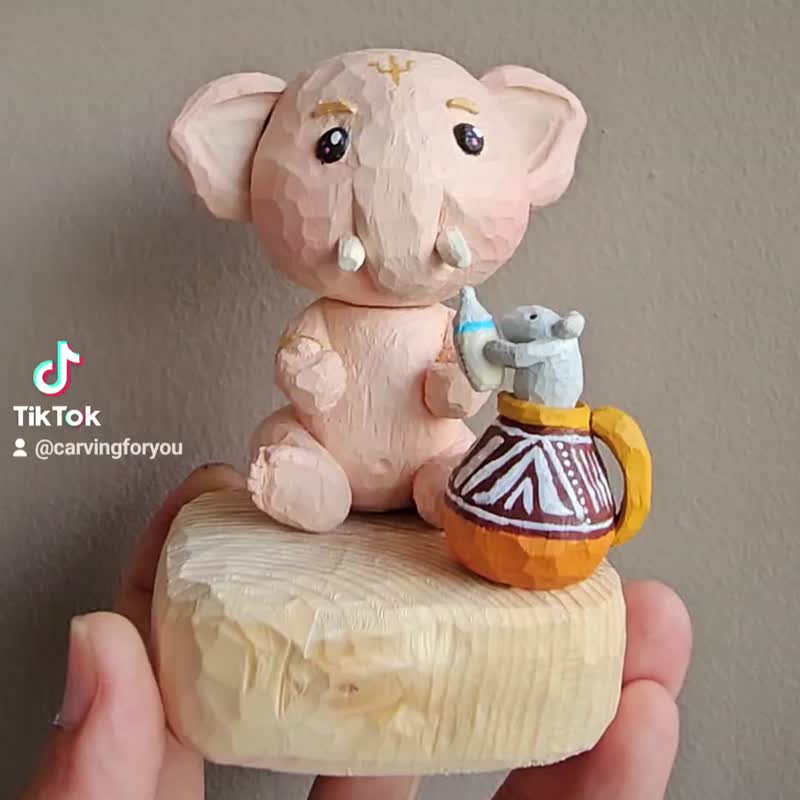 BaBy Ganesha (wooden sculpture) - 公仔/玩偶 - 木頭 