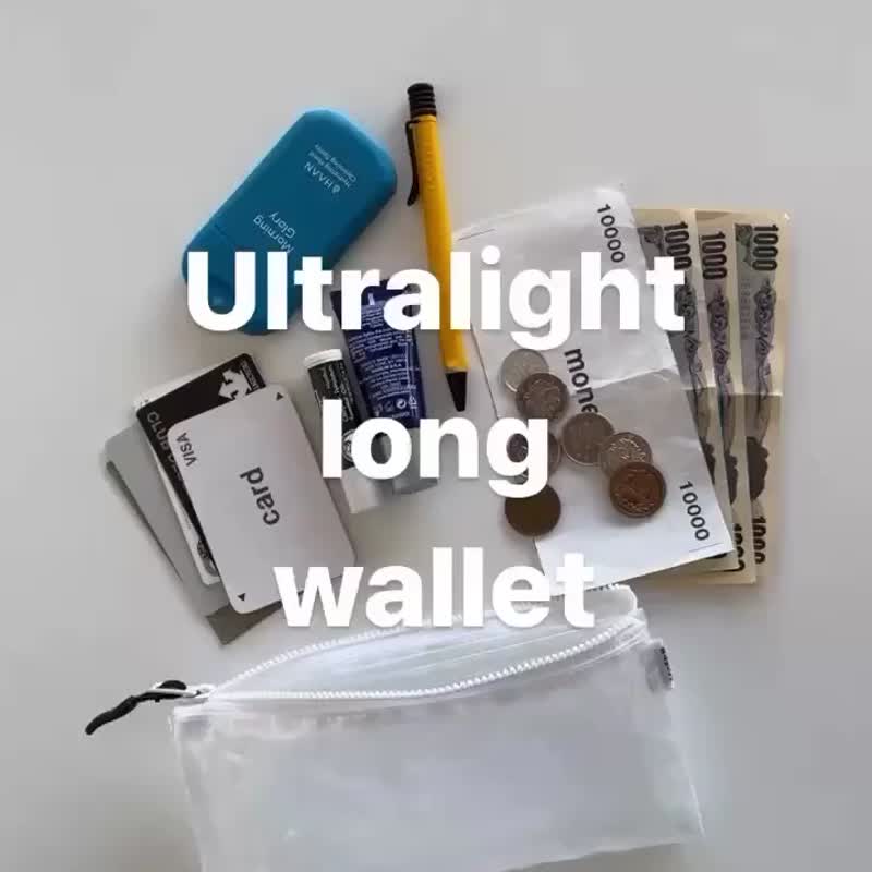 [Long wallet] 5 compartments, ultra-lightweight, water-repellent polyethylene long wallet - กระเป๋าสตางค์ - ไฟเบอร์อื่นๆ สีใส