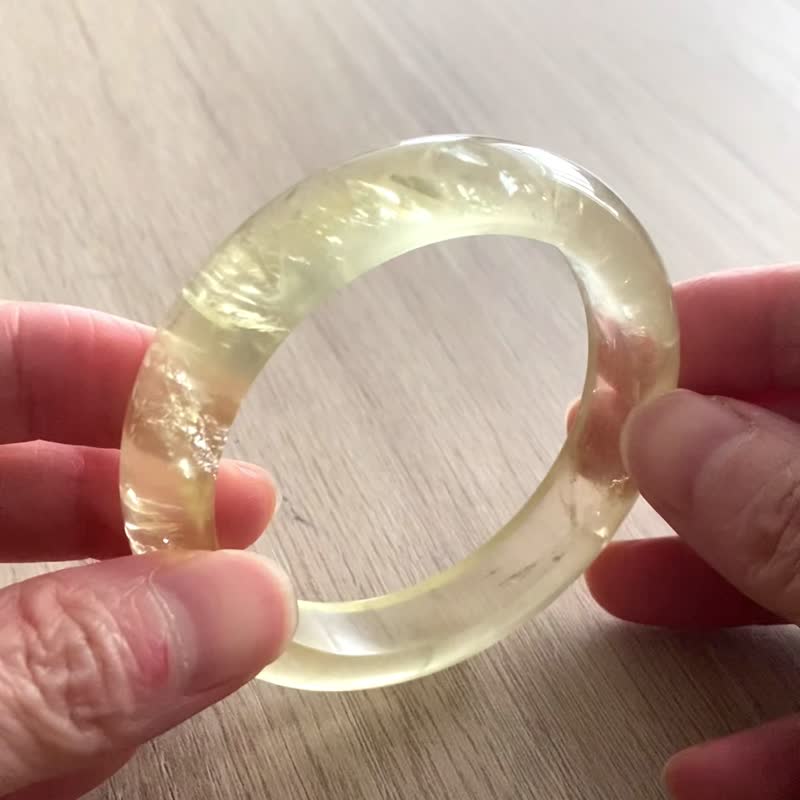 天然黃水晶冰沙彩虹手鐲56 - 手鍊/手環 - 水晶 黃色
