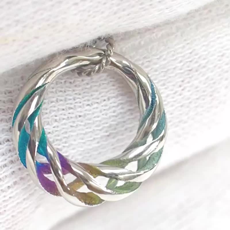 Titanium Necklace Circle of  Seasons Circular - Necklaces - Precious Metals Multicolor