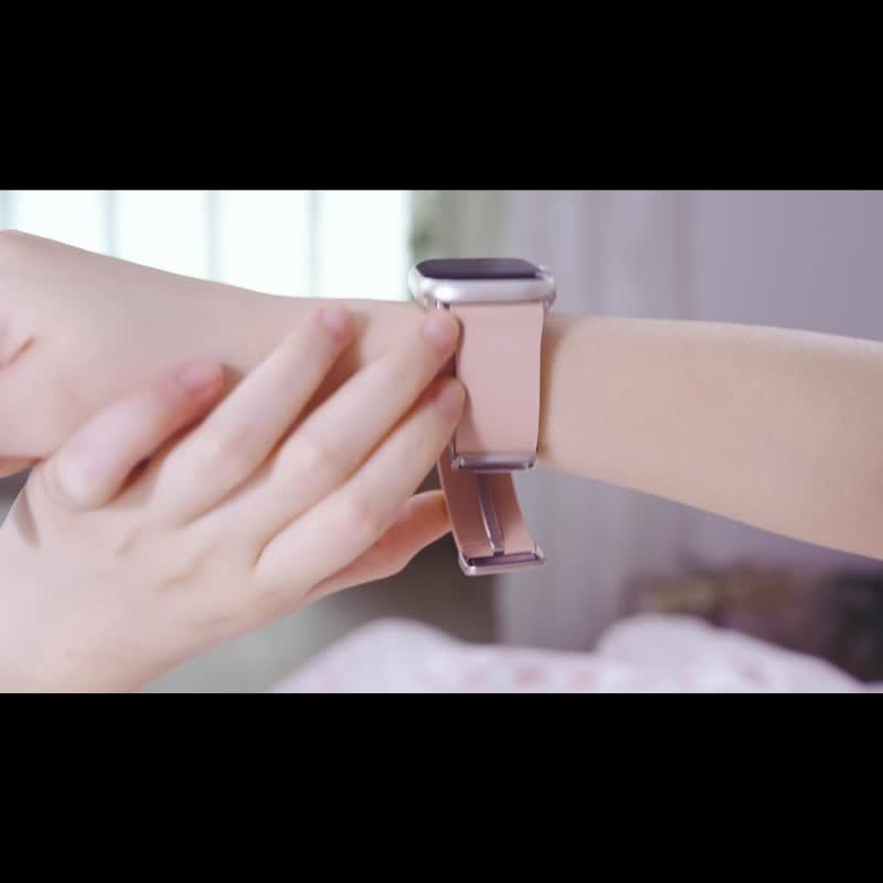 【悠遊卡認證】Apple Watch 皮革悠遊卡錶帶_櫻花粉 - 科技小物 - 真皮 粉紅色