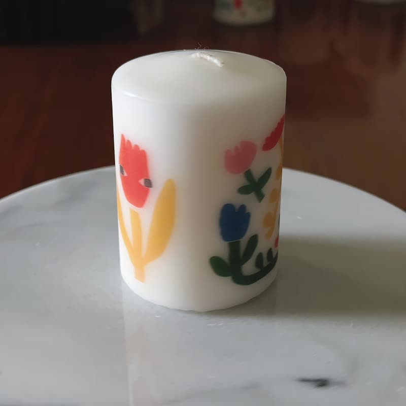 【也形】| 當作主角的裝飾蠟燭 | 柱狀裸燭燃燒後仍可保有圖樣 - 香氛蠟燭/燭台 - 蠟 