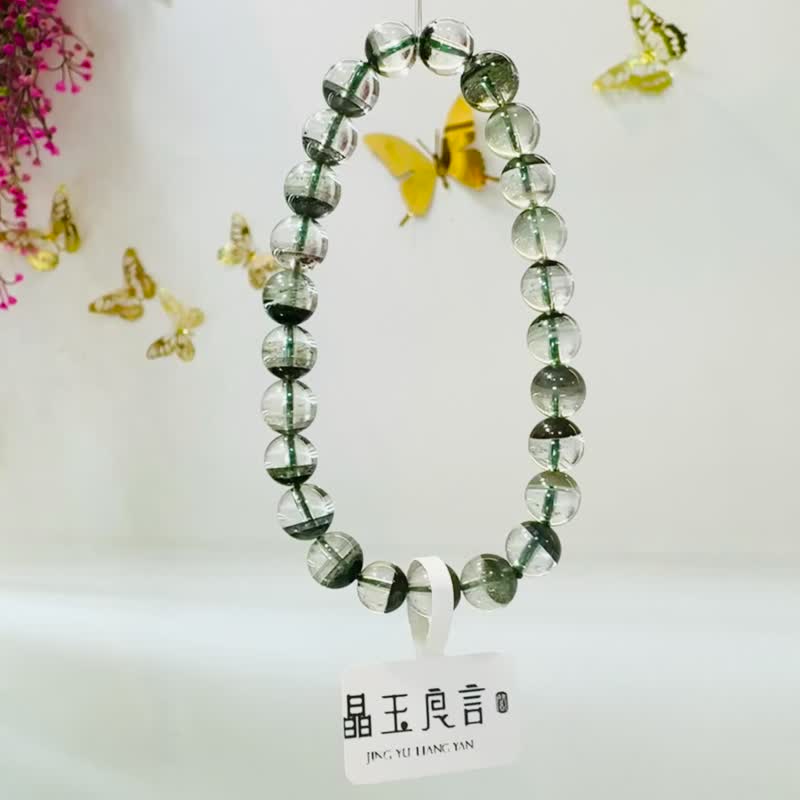 小資本半盆聚財綠幽靈6.8-7.8mm14.35g正財事業貴人緣生意緣 - 手鍊/手環 - 水晶 綠色