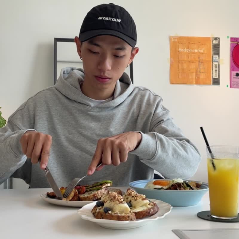 DAKYAM原創飛躍神秘午夜印花套頭連帽抓絨長袖衛衣 - 帽T/大學T - 棉．麻 