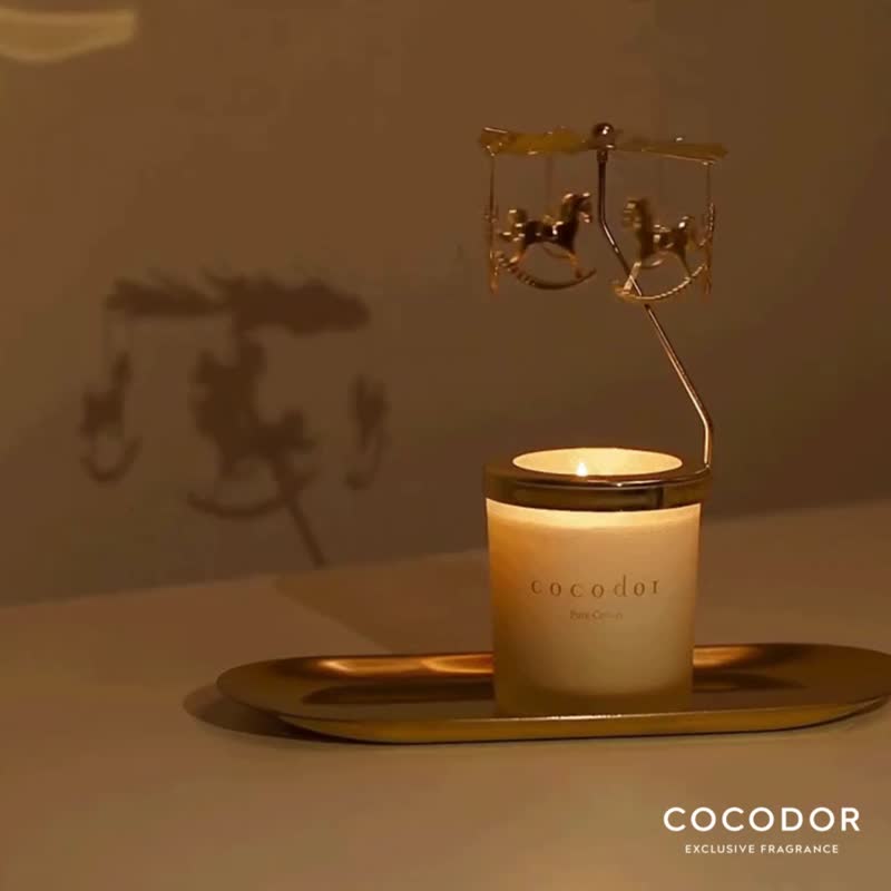 ココドール ソイキャンドル 130g + カルーセルキャンドルカバー - キャンドル・燭台 - ガラス ゴールド