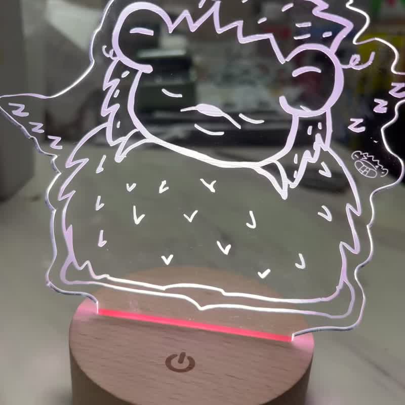 LED chargeable light lamp 7 color with Hedgehog pattern - โคมไฟ - พลาสติก 