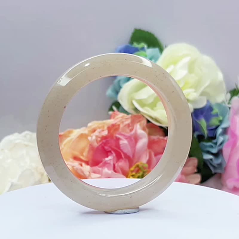 NO.169唯美冰種紫玉六方鐲 內徑 53MM 圈口 佘太翠玉鐲 手環 手鐲 - 手鍊/手鐲 - 玉石 紫色