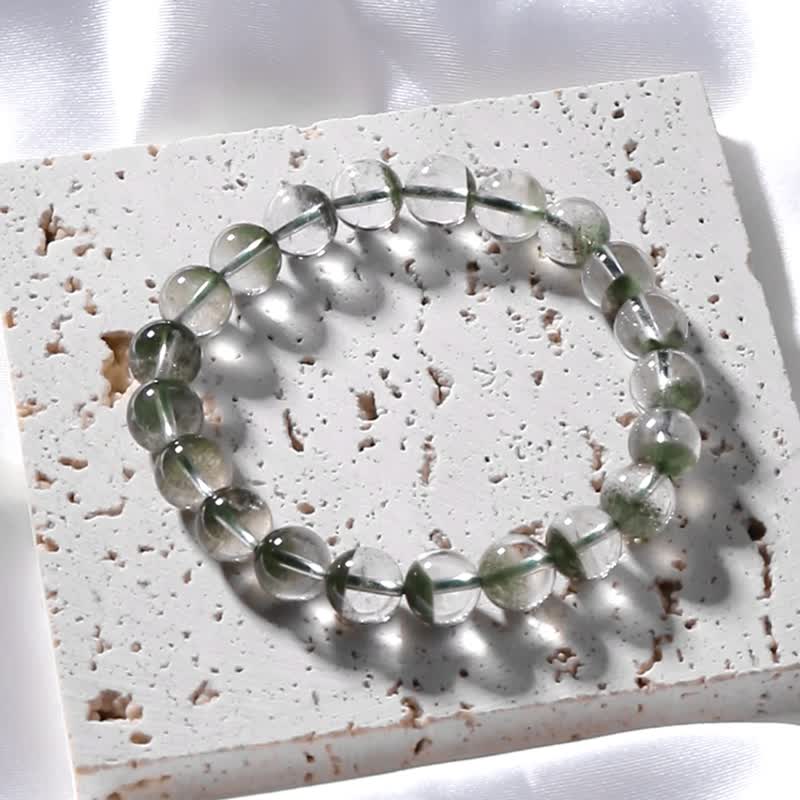 Promote wealth/Green ghost crystal bracelet/Enhance concentration - สร้อยข้อมือ - คริสตัล สีเขียว