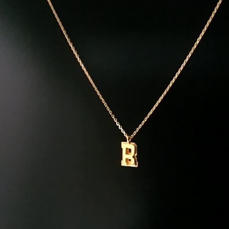18K14K Gold Alphabet Necklace English Alphabet Fashion Necklace - Necklaces - Precious Metals Gold
