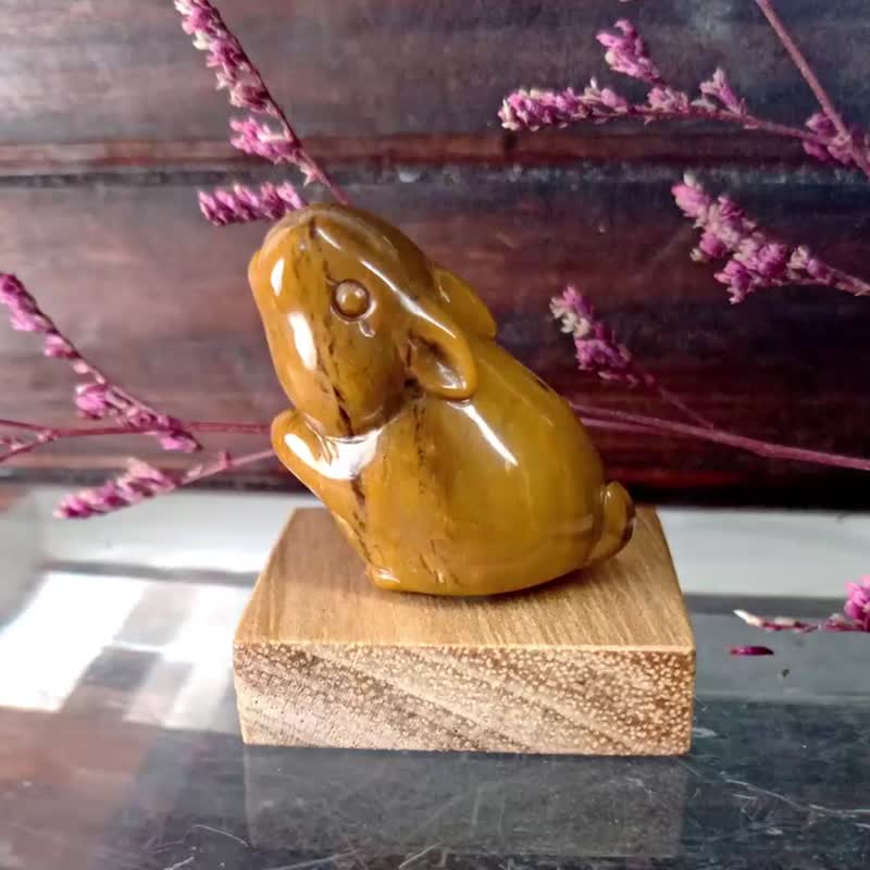 Christmas gift box|Small carvings and animals-rabbit wood jade - Items for Display - Jade Yellow