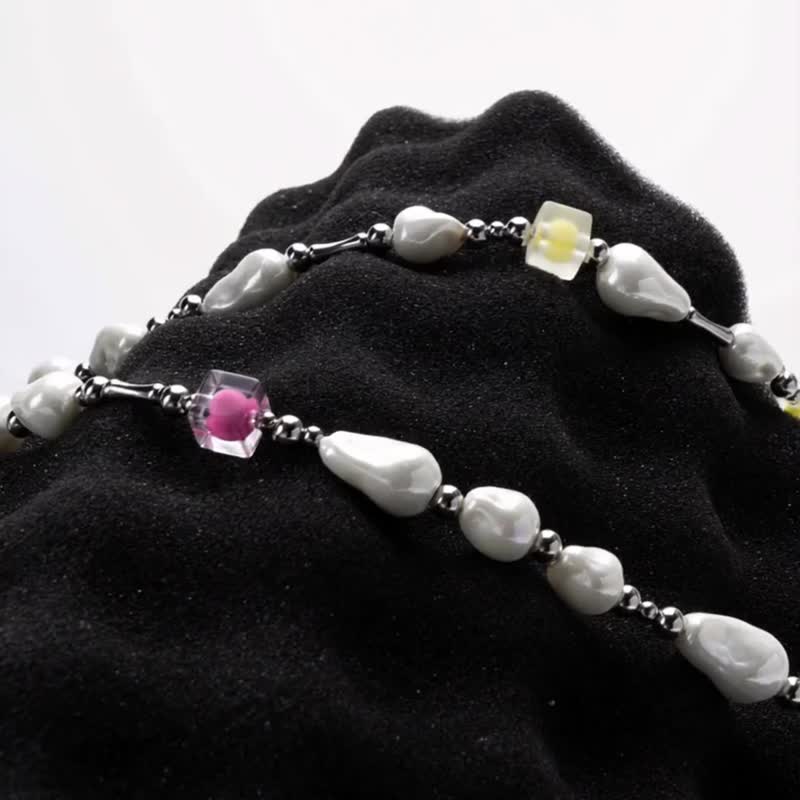 Freeze - Unique Baroque Pearl Necklace For Pets And Humans, Full-size - Collars & Leashes - Crystal 