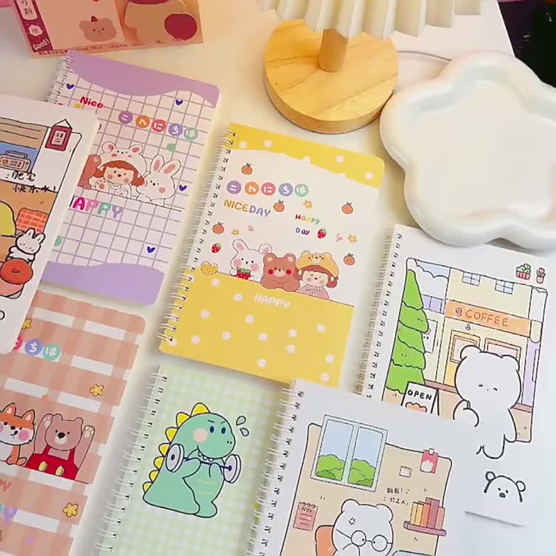 A5 coil notebook, cute, space bear, baked bear, good-looking, ins-style notebook - Notebooks & Journals - Paper 