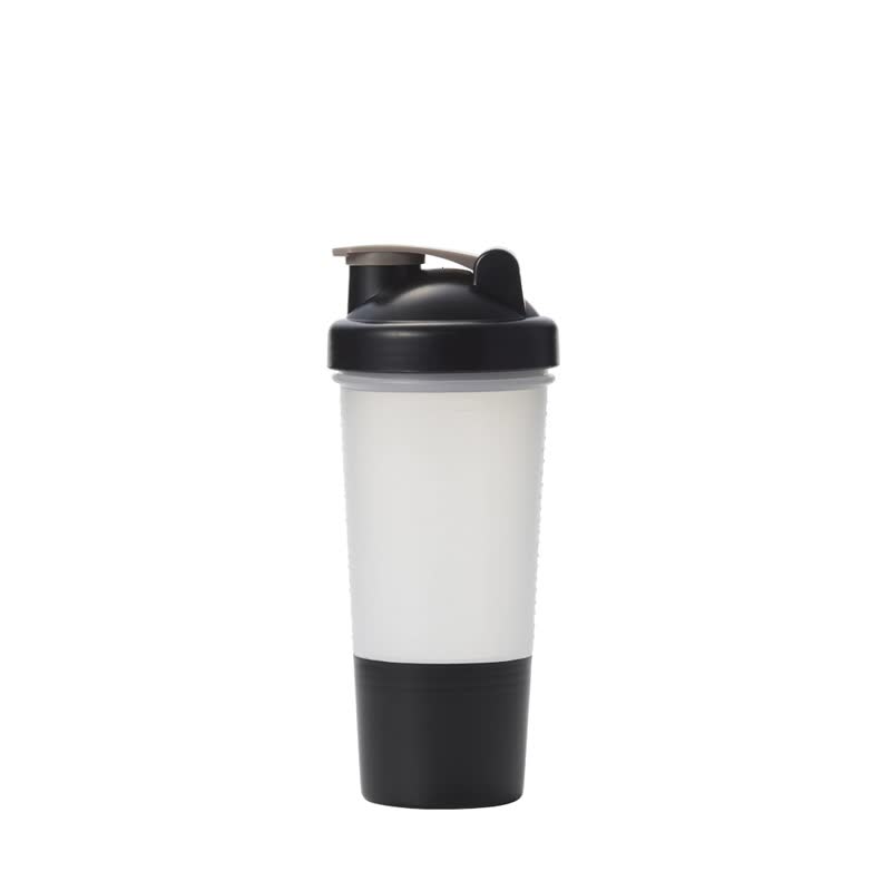 marutatsu 500ml Protein Shaker Cups with Powder Storage Container Mixer Cup Gym - Pitchers - Plastic White