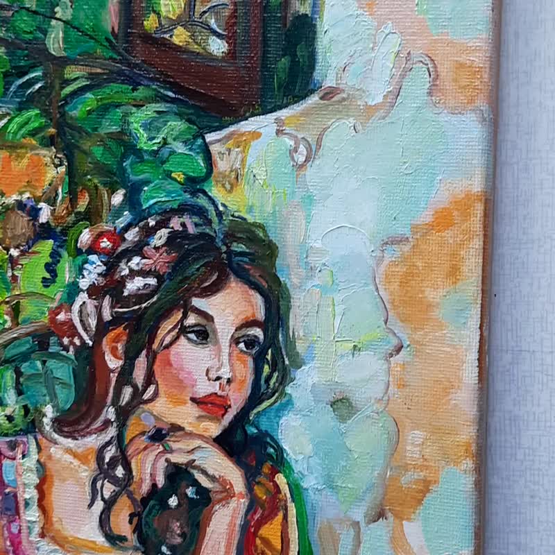 【472】 オリジナル 油彩画 絵画 女の子 F0 キャンバス 直筆原画 一点物 472】 オリジナル 油彩画 絵画 女の子 F0 キャンバス 直筆原画