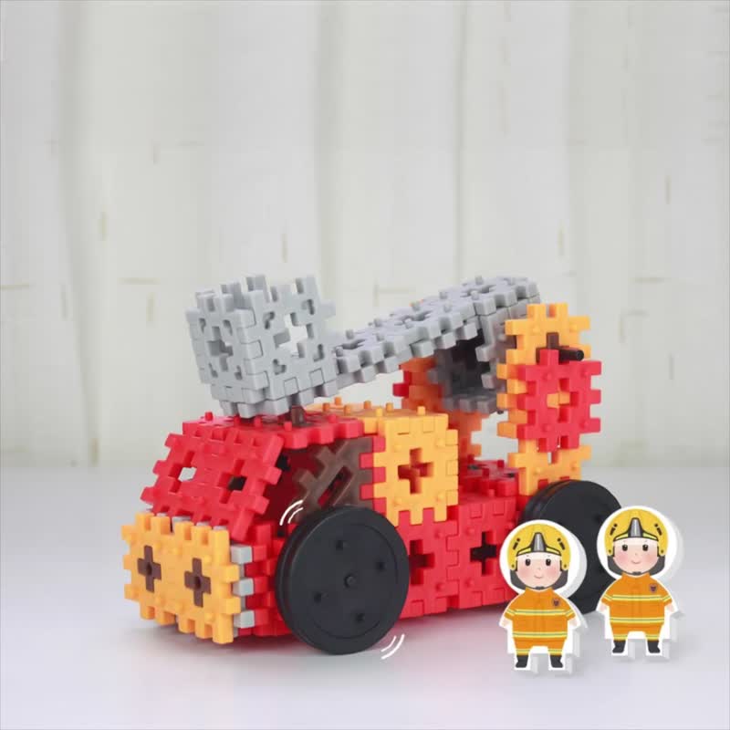 WOOHOO CROSS BLOCK traffic set-fire truck - Kids' Toys - Plastic Multicolor