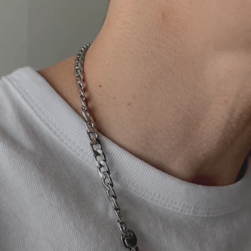 Unisex | 極晝系 - 日暈 * 天山藍 溝通 智慧 信心 不銹鋼項鍊 - 項鍊 - 水晶 銀色