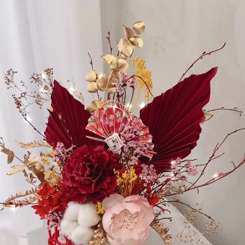 [Customized table flowers] Special collection of flower affairs, modern style, happiness, wealth, New Year table flowers, opening table flowers - Dried Flowers & Bouquets - Plants & Flowers 