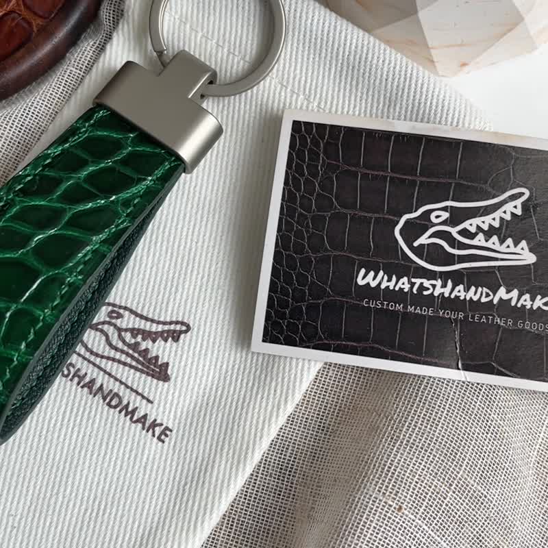 Handmade French Crocodile Leather Keychain - ที่ห้อยกุญแจ - หนังแท้ หลากหลายสี