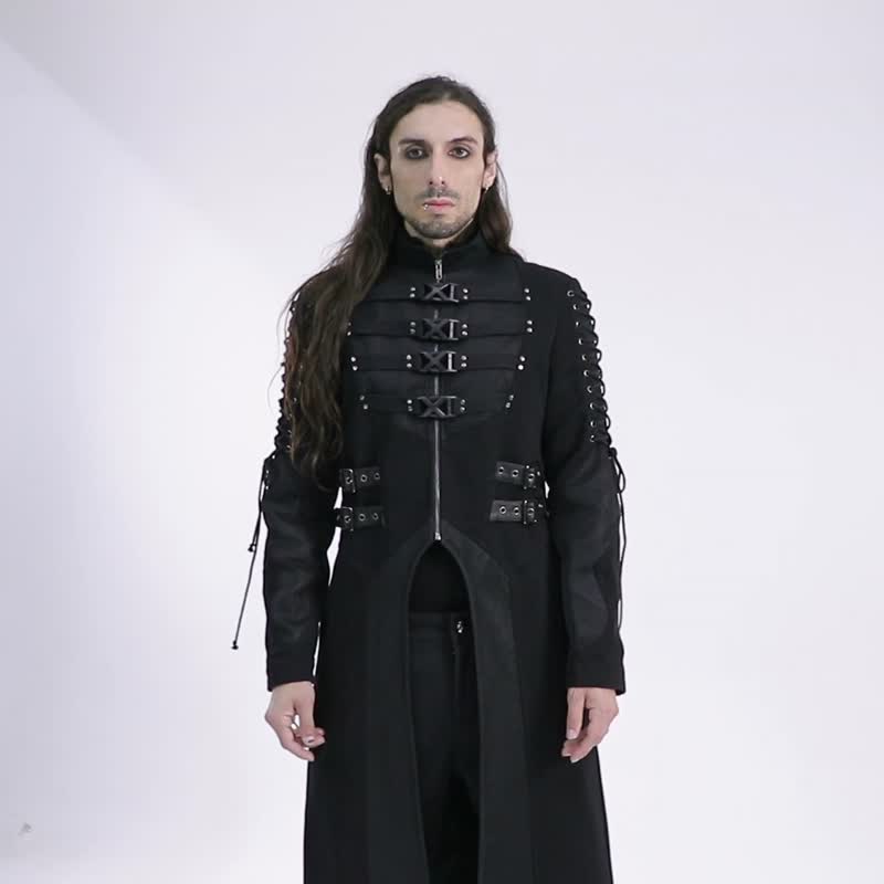 Punk Underworld Priest Coat - Men's Coats & Jackets - Other Materials Black