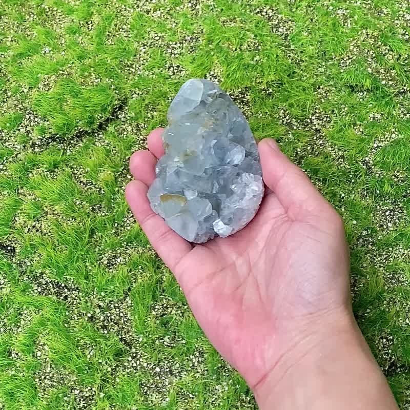 天然原礦天青雨滴 天青石鎮 藍水晶 療癒 淨化 開運 快速出貨 - 擺飾/家飾品 - 水晶 藍色