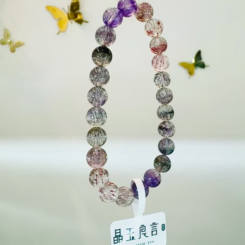 天然光透明色スーパーセブン水晶7.5mm15.14g、その他海岸花