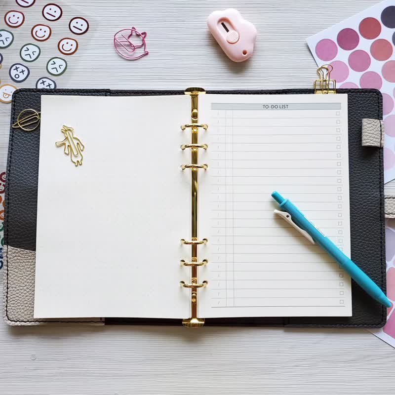 A5 loose-leaf notebook, 12 kinds of notebook materials, stationery refill pack, financial bullet journal, 4 notebook themes - สมุดบันทึก/สมุดปฏิทิน - วัสดุอื่นๆ หลากหลายสี