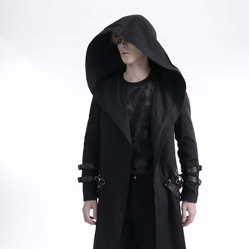 泰勒瑪巫師街頭連帽翻領外套 - 男夾克/外套 - 其他材質 黑色