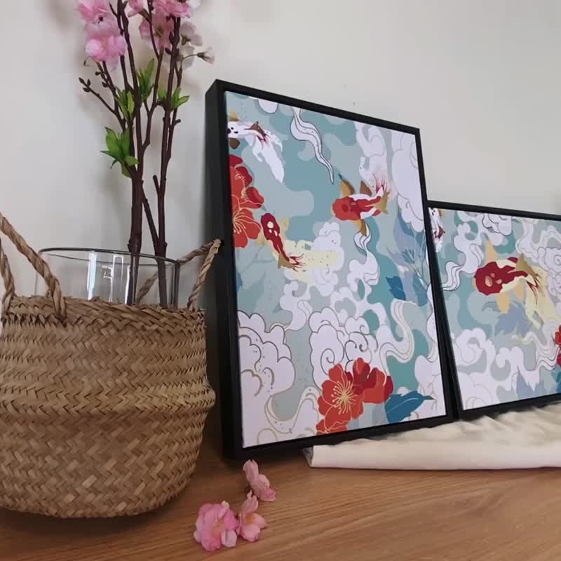 錦鯉 • 西巡 - 錦鯉/過年掛畫/臥室掛畫/日式掛畫/插圖/西巡 - 海報/掛畫/掛布 - 棉．麻 多色