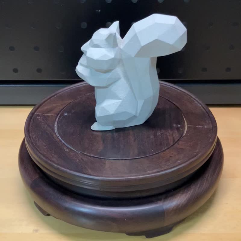 【水泥動物擺飾-松鼠】Low-poly / 清水模 / 桌上療癒 / 送禮 - 裝飾/擺設  - 水泥 灰色