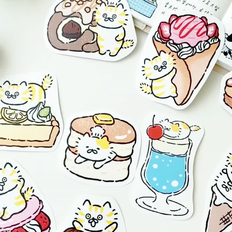 3 small cat single big sticker seven generations/waterproof sticker/multiple  patterns - Shop 3-little-cat Stickers - Pinkoi