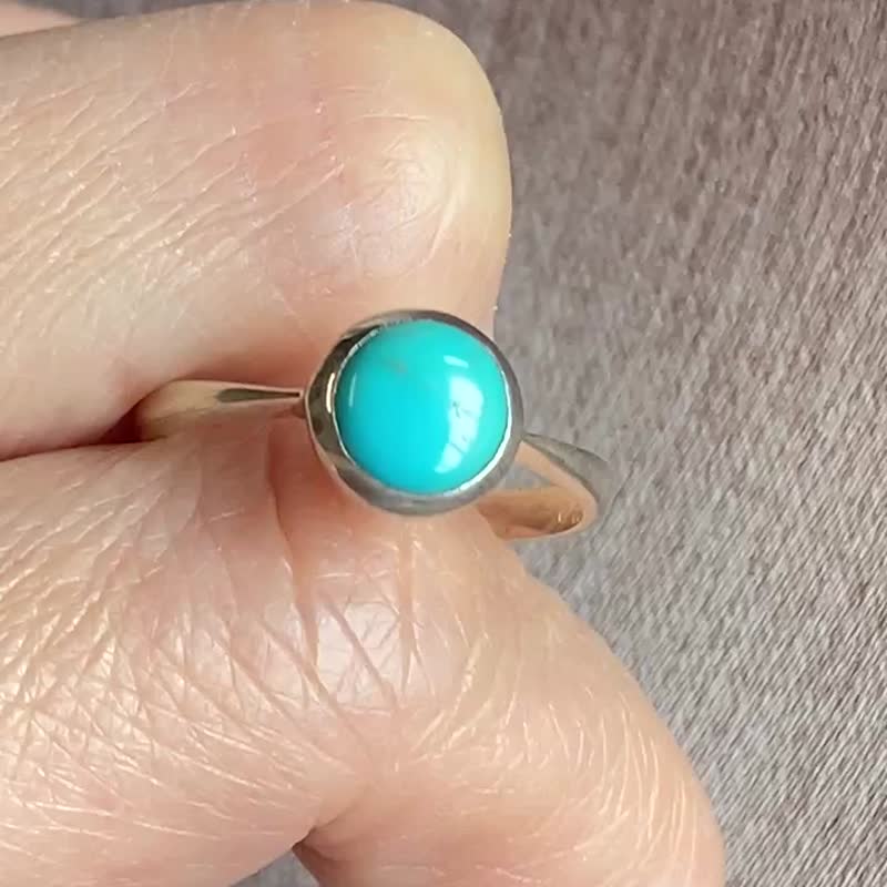 Bezel Set American Turquoise Ring Nepal Handmade 925 Sterling Silver Graduation Gift - General Rings - Jade Green