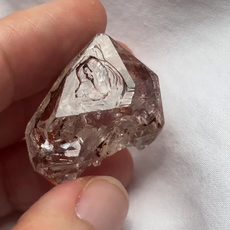 紅泥骨幹 紅泥水晶 粉紅白色幽靈共生 骸骨骨幹水晶 天然原石 水 - 擺飾/家飾品 - 水晶 紅色