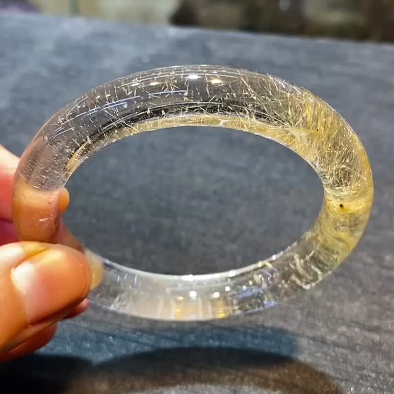 收藏級 超美純天然發晶手鐲 內徑53mm 可遇不可求 - 手鍊/手環 - 玉石 