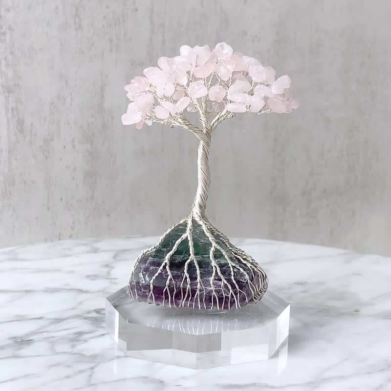 永生水晶樹 // 粉晶螢石 // 好人緣 貴人運 舒緩緊張 - 擺飾/家飾品 - 水晶 粉紅色