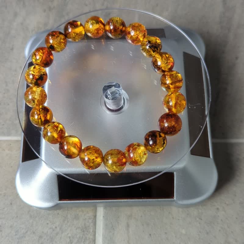 Beautiful natural amber bracelet [10mm] - Bracelets - Crystal Orange