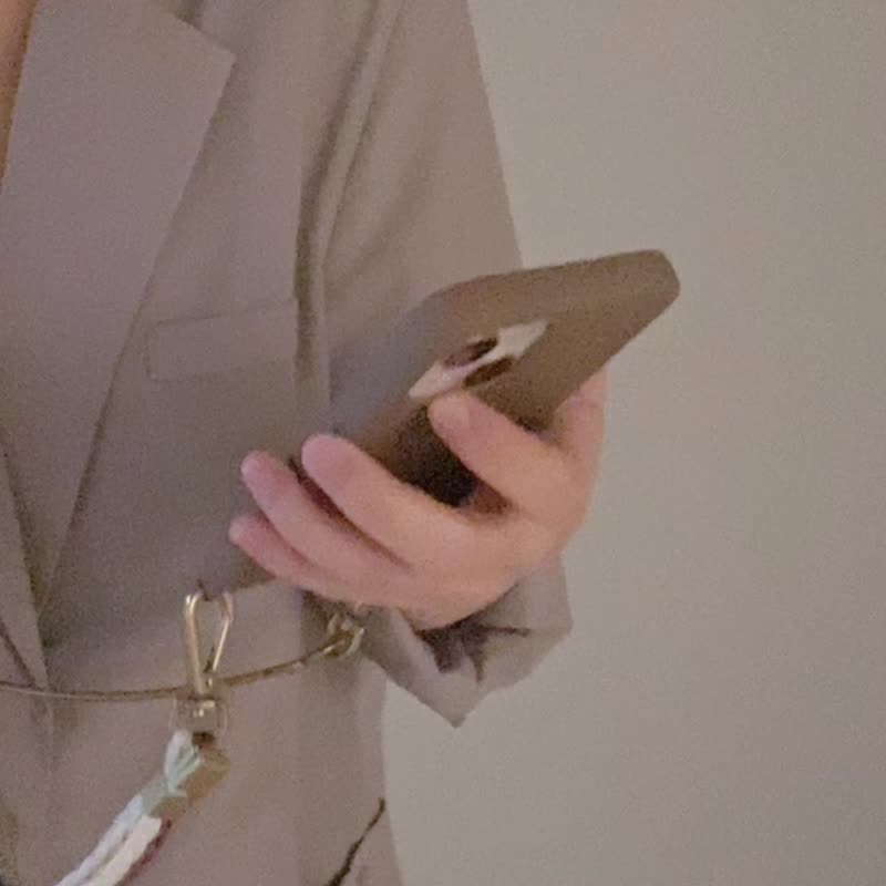 ČECHY - 栗棕色 * 手機背帶 - 手機掛繩/背帶 - 真皮 咖啡色