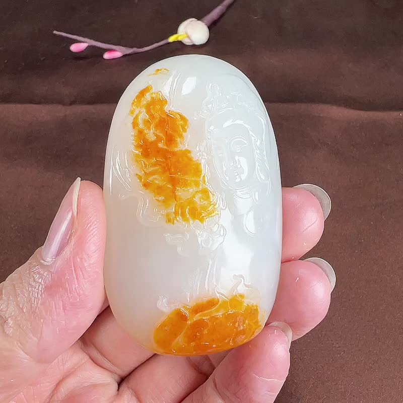 秒殺價 天然新疆和田玉籽料彌勒佛吊墜 玉質細膩溫潤 - 吊飾/掛飾 - 玉石 