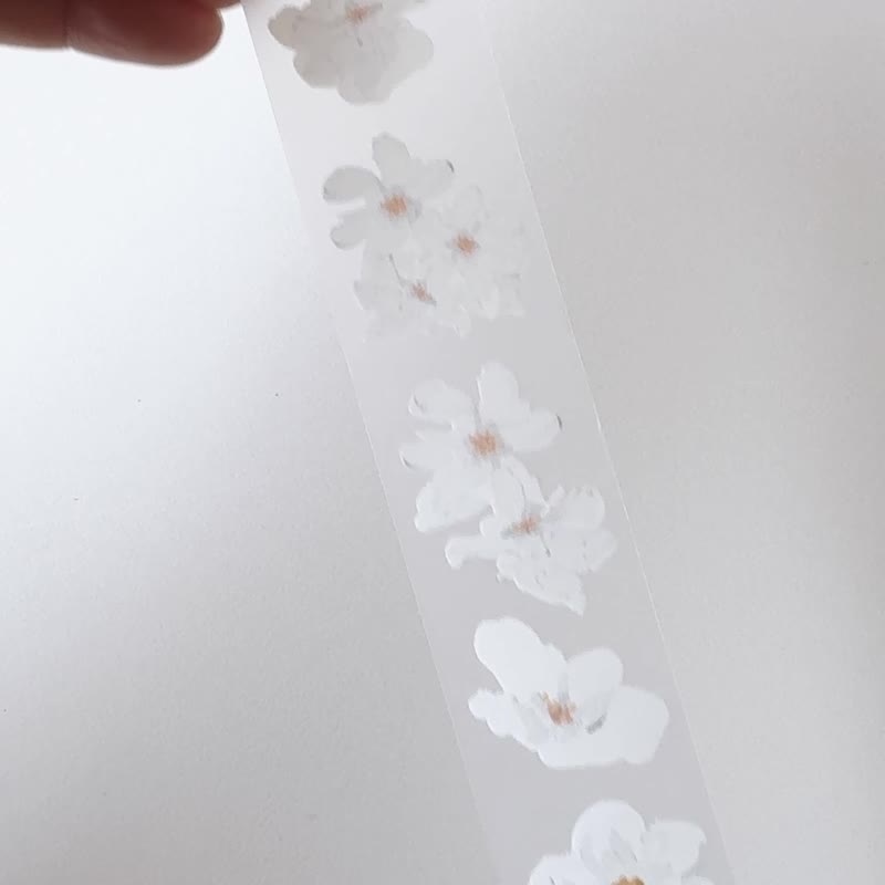 油畫棒花瓣 3cm x 10M 霧面PET膠帶 + 白墨附離型紙 - 紙膠帶/和紙/PET - 塑膠 多色