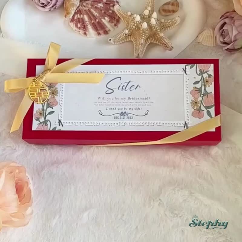 [Bridesmaid Gift] Customized Sister Gift - Silk Scarf with Scarf Buckle | Inviting Sisters to a Wedding - ผ้าพันคอ - ผ้าไหม 