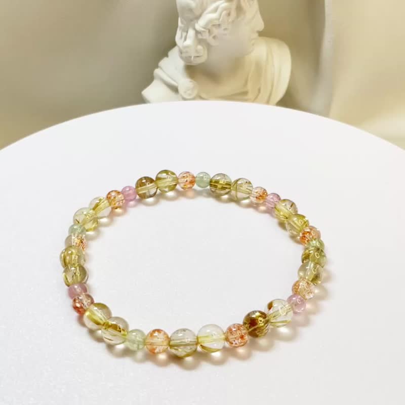 【財富&綻放】 鈦晶 金太陽石 彩碧璽 水晶手鍊/細鍊 - 手鍊/手環 - 寶石 多色