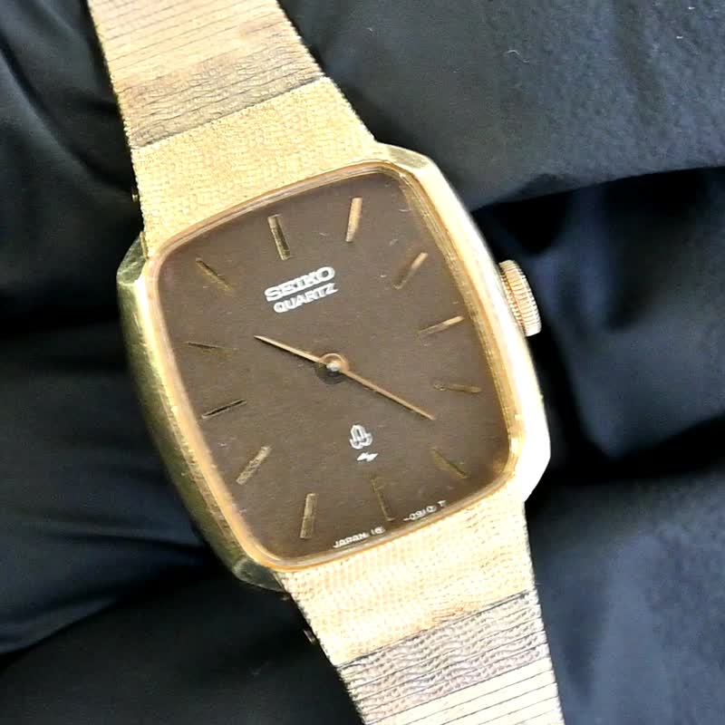 送料無料 SEIKO 女性用腕時計 クォーツ ブラウン 1978年製造 金メッキ劣化 手錶 古董錶 復古手錶 日本直送 - 女錶 - 不鏽鋼 咖啡色