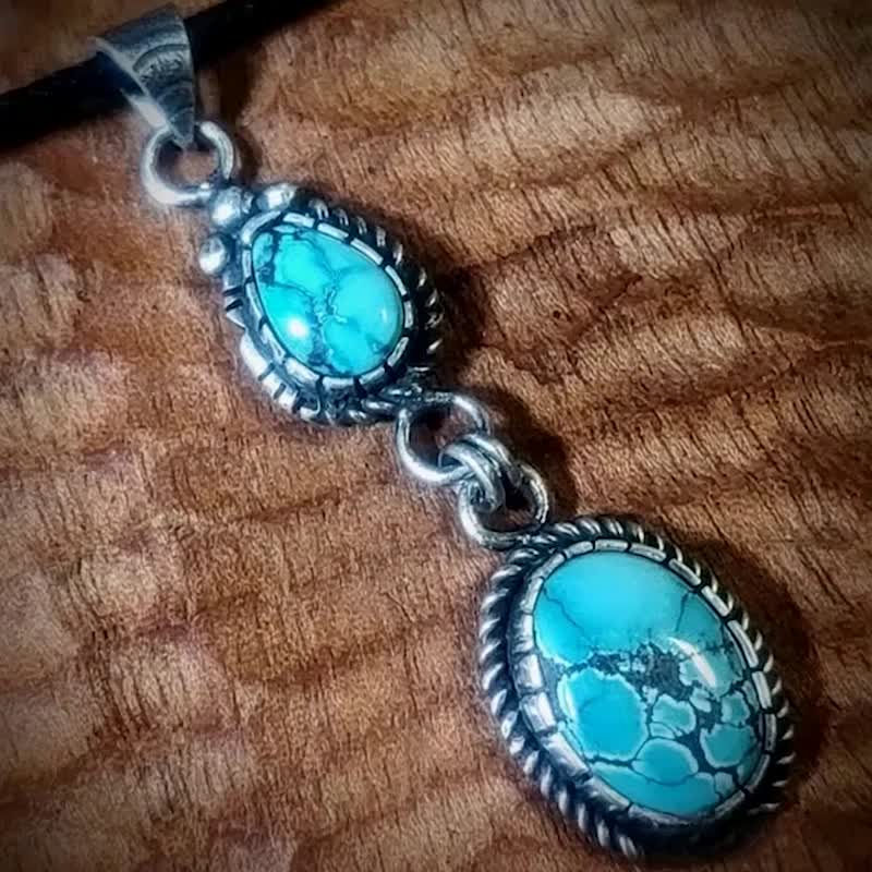 【Captain Flint手作銀飾】異域翠語 綠松石純銀吊墜 MIT自做自售 - 項鍊 - 寶石 藍色