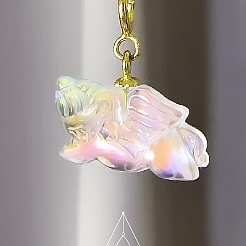 Carina accessories 透體高品多彩獨角獸 - 項鍊 - 水晶 粉紅色