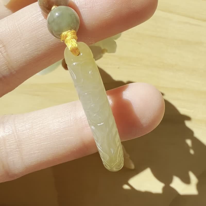手工翡翠手串 — 楓葉玫瑰 - 手鍊/手環 - 玉石 紅色