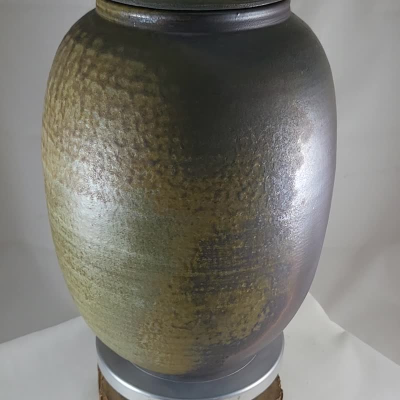 手拉胚重落灰流釉大茶倉 - 茶壺/茶杯/茶具 - 陶 咖啡色