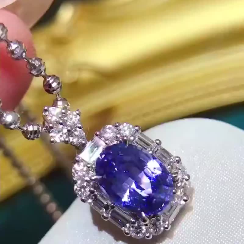無燒藍寶石吊墜藍寶石2.56ct - 項鍊 - 寶石 