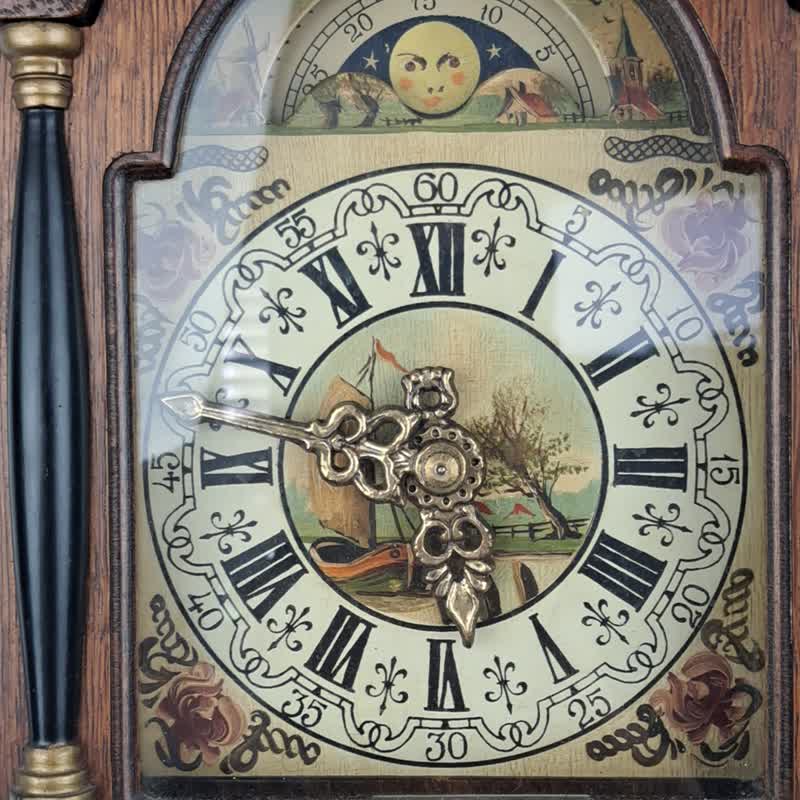 Antique Vintage Friesian Dutch Wall Clock 8 day (Warmink Wuba era) - 時鐘/鬧鐘 - 木頭 咖啡色