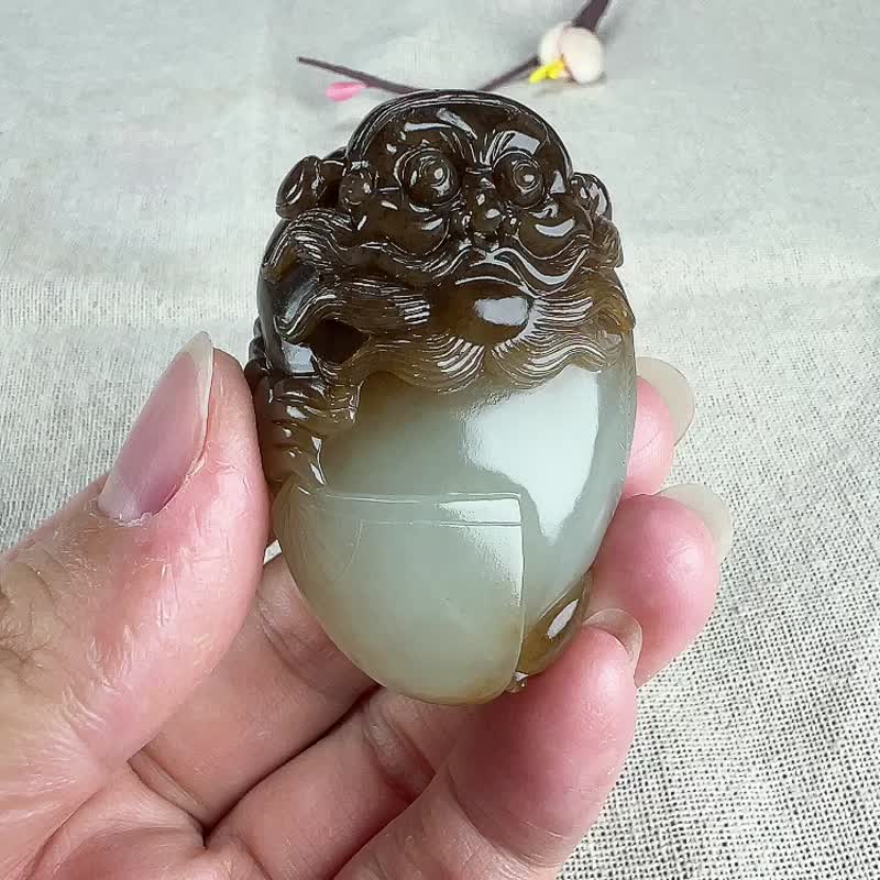 秒殺價 天然新疆和田玉且末糖白玉鐘馗吊墜 玉質細膩溫潤 - 吊飾/掛飾 - 玉石 