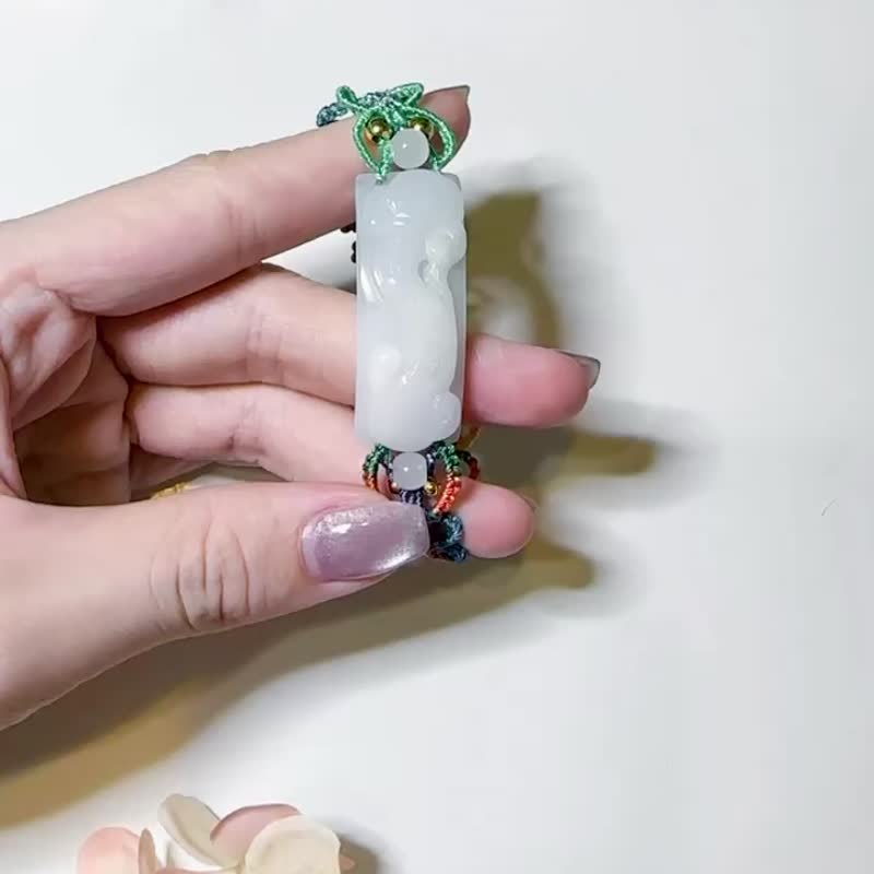 Handmade | Jade pendant lanyard hand tag - สร้อยข้อมือ - หยก 