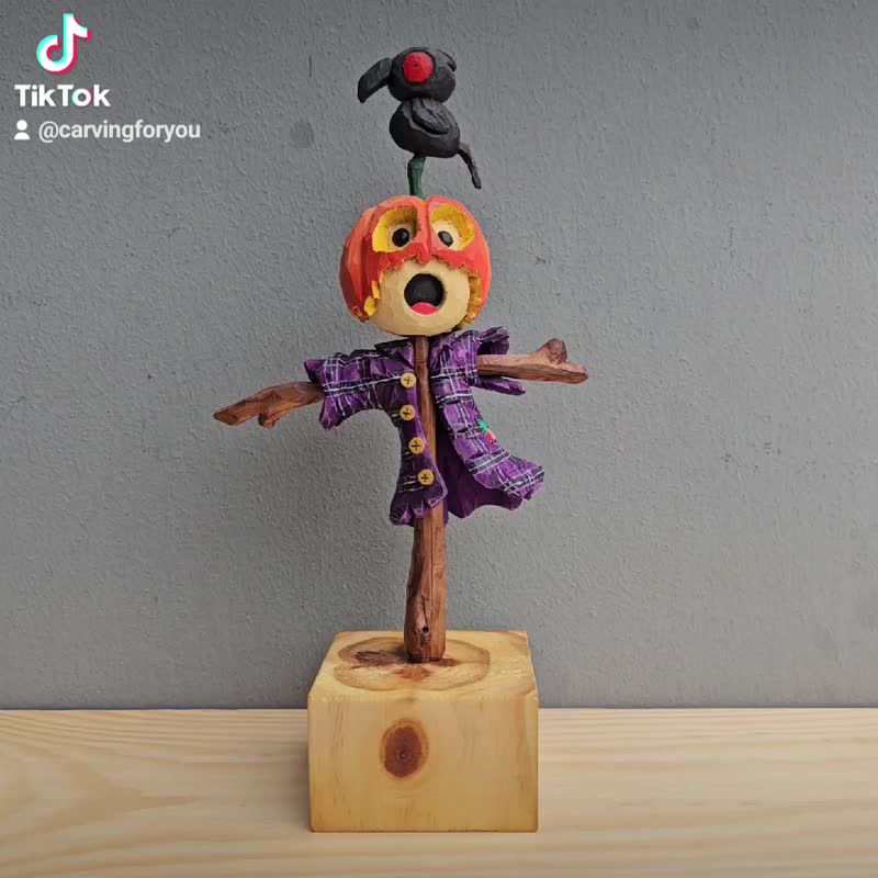 カラス友の人形（木彫り） - ショップ carvingforyou 人形・フィギュア